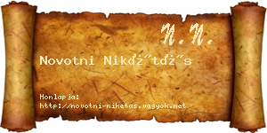 Novotni Nikétás névjegykártya